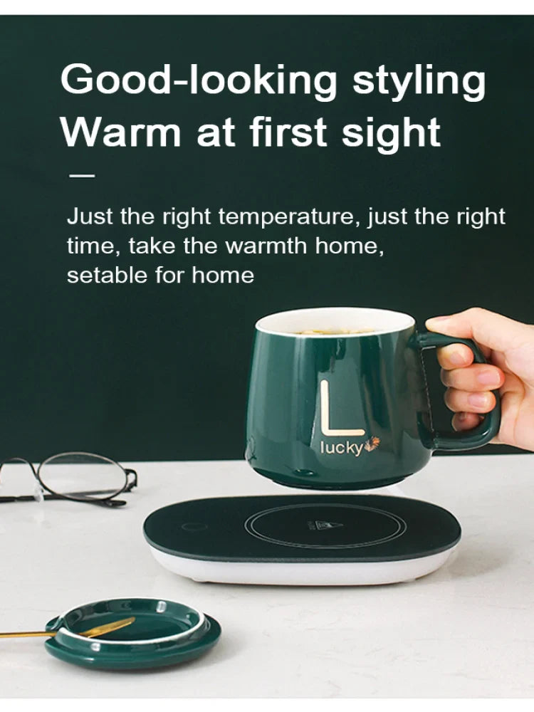 Ceramic Mug with Warmer - Stylish Coffee Set