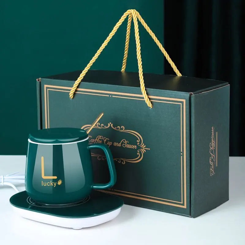 Ceramic Mug with Warmer - Stylish Coffee Set