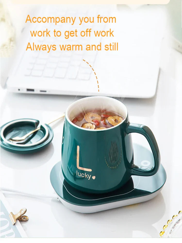 Ceramic Mug with Warmer - Stylish Coffee Set