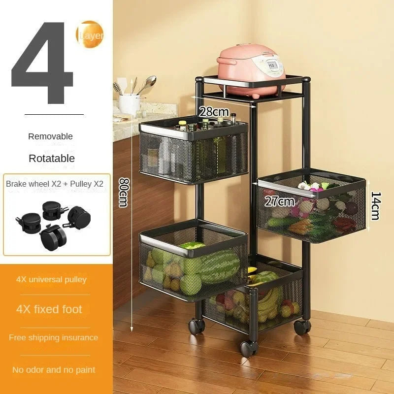 Metal Kitchen Storage Basket for Fruit and Vegetables
