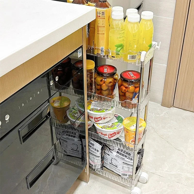 Luxury Acrylic Storage Trolley with Multi-Tier Design