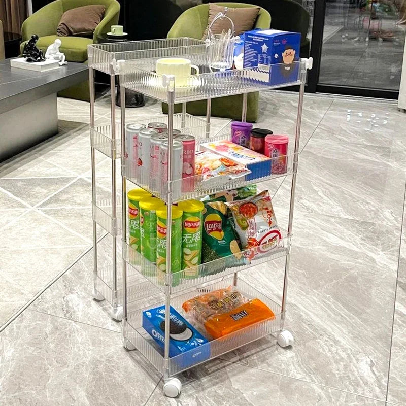 Luxury Acrylic Storage Trolley with Multi-Tier Design