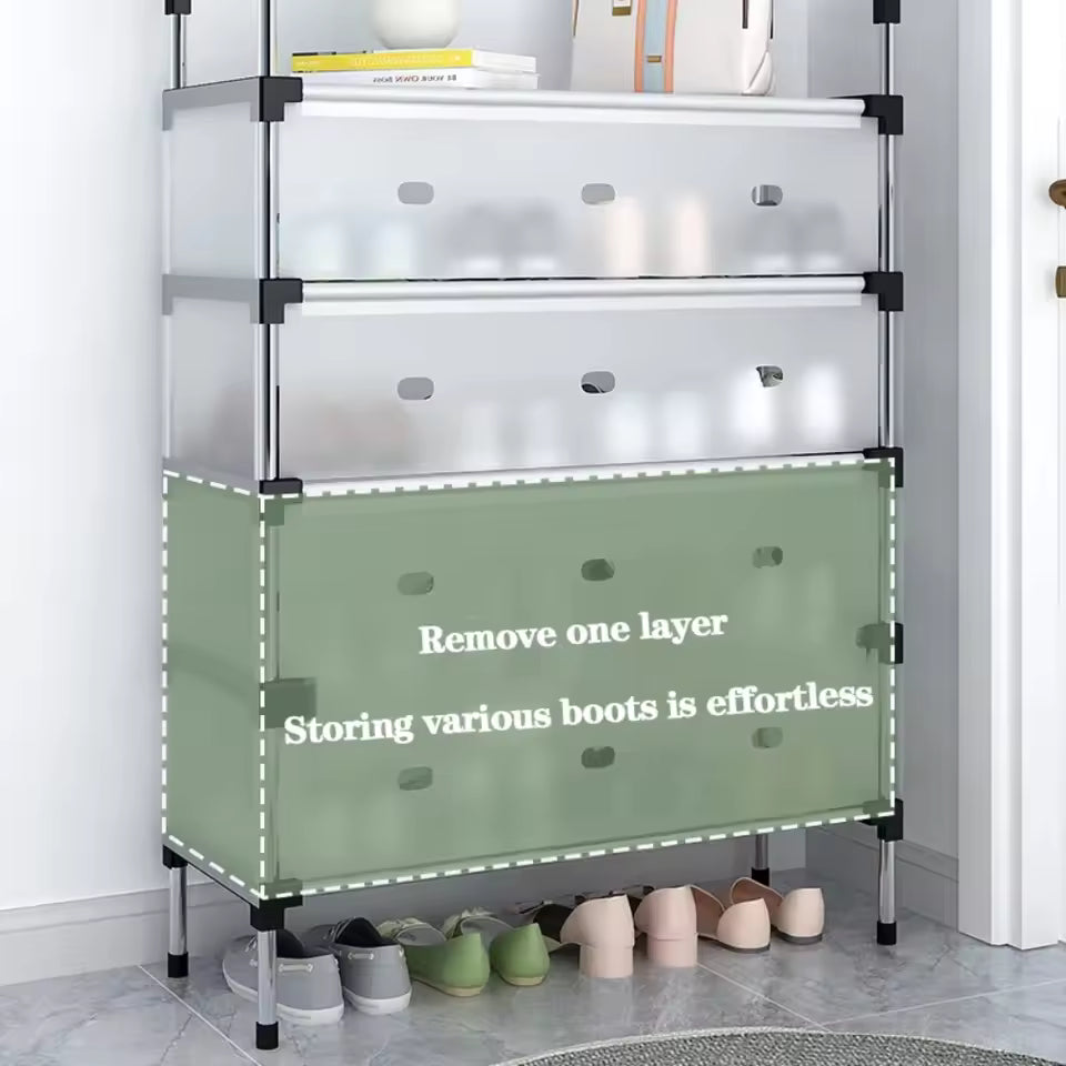 Multilayer Dustproof Shoes Rack - Spacious & Durable