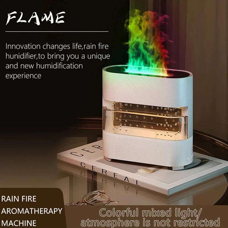 Rain Effect Humidifier with Flame LED Light