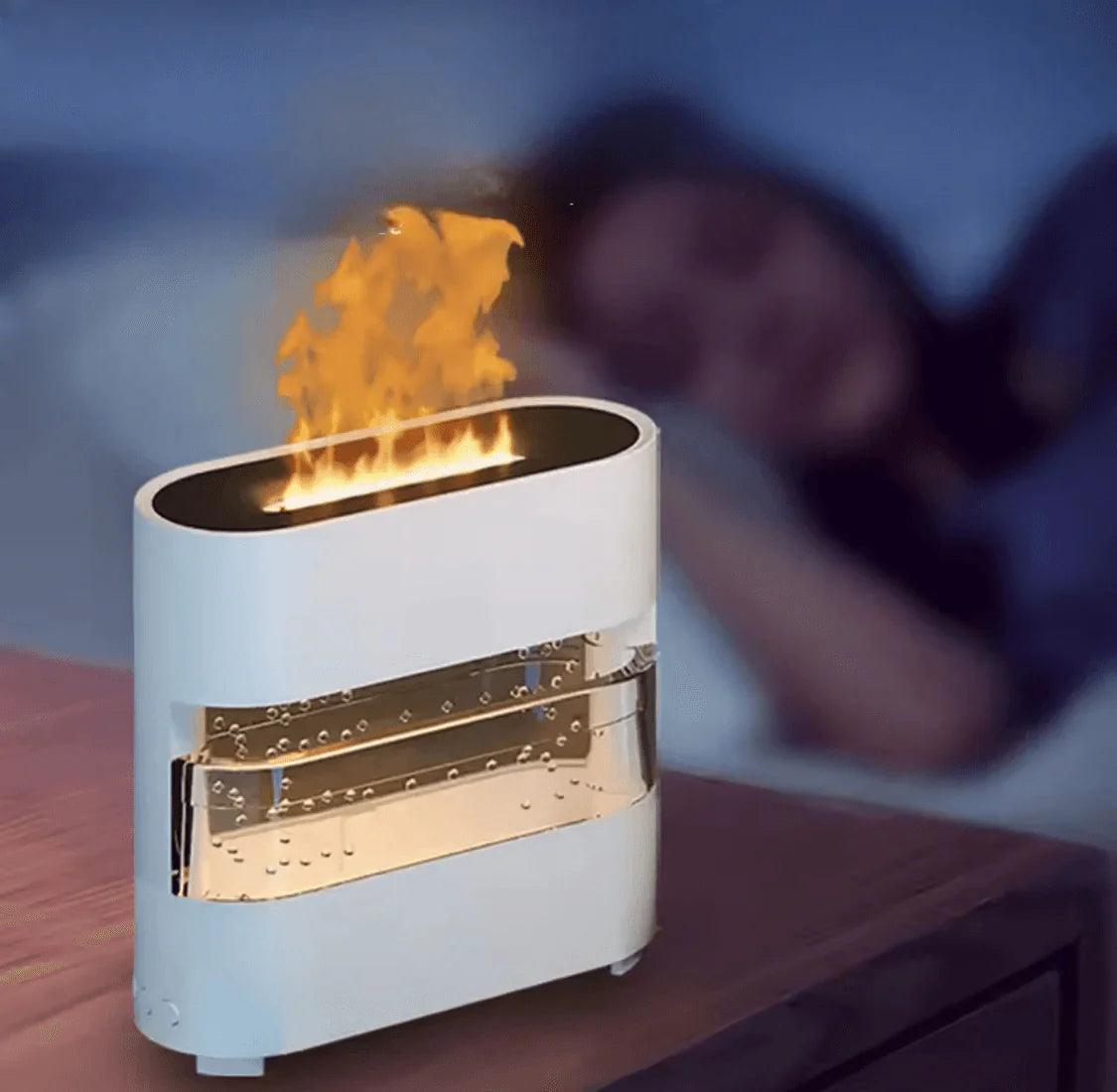 Rain Effect Humidifier with Flame LED Light