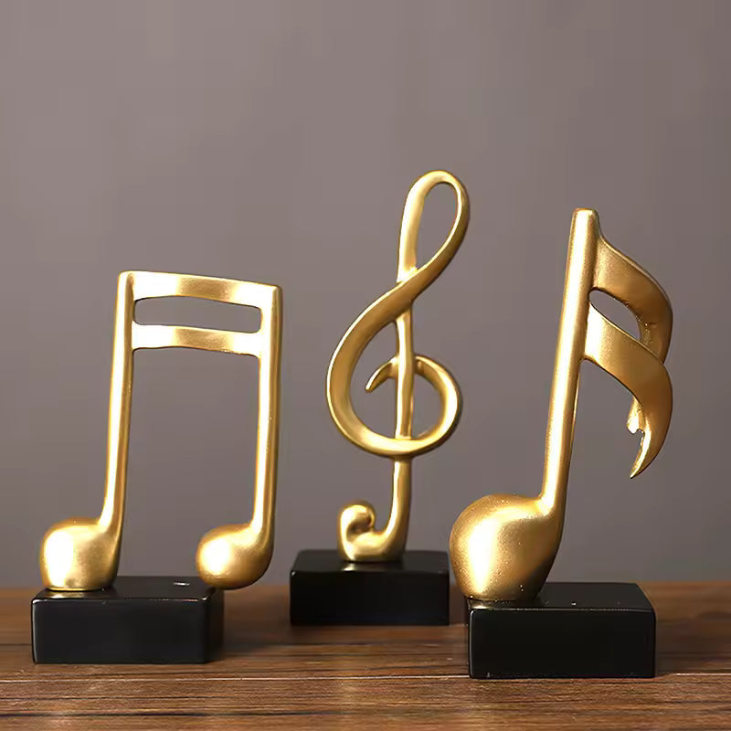 Resin Musical Note Decor 3 Pieces Set – Elegant Home Ornaments