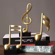 Resin Musical Note Decor 3 Pieces Set – Elegant Home Ornaments