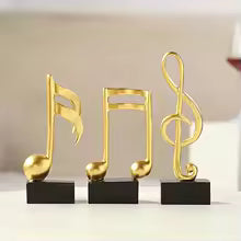 Resin Musical Note Decor 3 Pieces Set – Elegant Home Ornaments