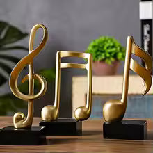 Resin Musical Note Decor 3 Pieces Set – Elegant Home Ornaments