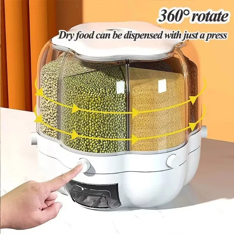 Rotating Rice Dispenser with 360° Rotation