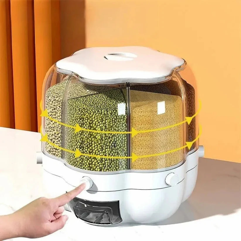 Rotating Rice Dispenser with 360° Rotation