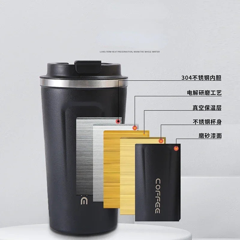 Stainless Steel Thermos Mug - Durable Coffee Cup