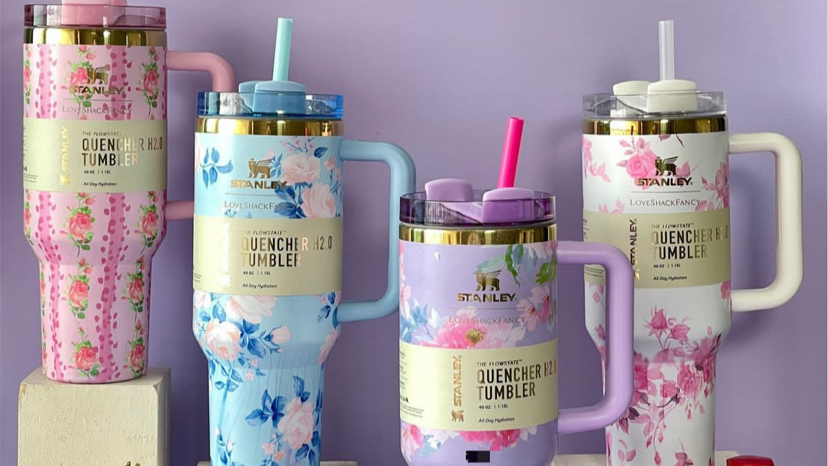 Stainless Steel Flower Tumbler - Floral Design, Durable & Stylish