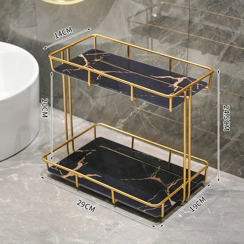Elegant Bathroom Storage Rack with Dual Shelves