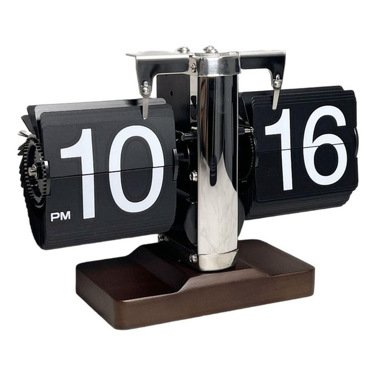 Retro flip desk clock - Wooden Base