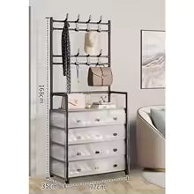 Multi-Functional 5-Layer Shoe and Coat Rack – 77cm Wide Dustproof Organizer