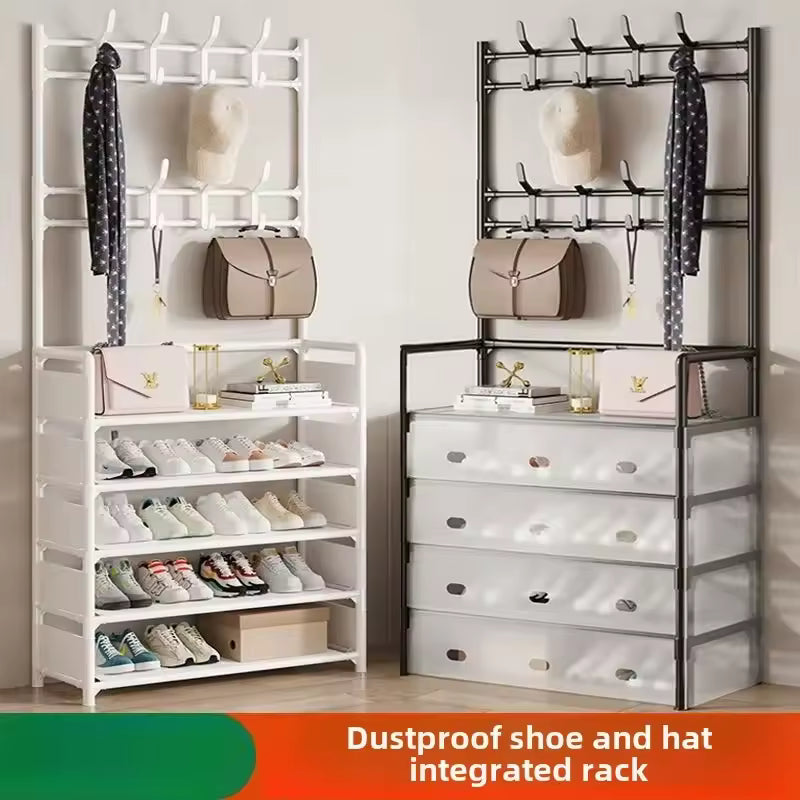 Multi-Functional 5-Layer Shoe and Coat Rack – 77cm Wide Dustproof Organizer